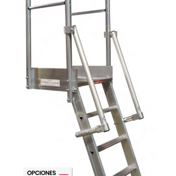 Escaleras con peldaños 7 Escalera de acceso con peldaños de 80 MM y plataforma