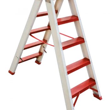 Escaleras de tijera simples y dobles 10 Escalera de tijera de pisada ancha en fibra de vidrio