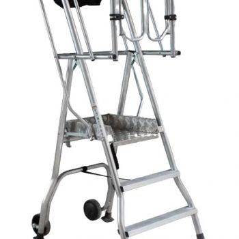 Escaleras con plataforma en seguridad 5 GEEKO.MAX